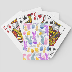 Konijn met paaseieren pokerkaarten