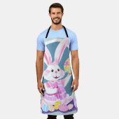 Konijn met paaseieren schort (Gedragen)