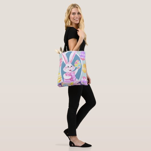 Konijn met paaseieren tote bag (Op model)