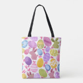 Konijn met paaseieren tote bag (Achterkant)