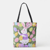 Konijn met paaseieren tote bag (Achterkant)