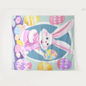 Konijn met paaseieren wandkleed (Voorkant (horizontaal))