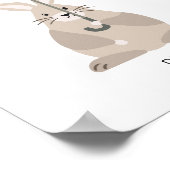 Konijn met paraplu aangepaste naam kinderkamer muu poster (Hoek)