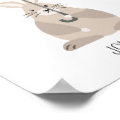 Konijn met paraplu eigen naam kinderkamer muurkuns poster (Hoek)