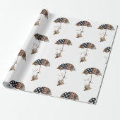 Konijn met paraplu inpakpapier (Uitgerold)