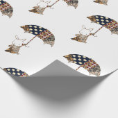 Konijn met paraplu inpakpapier (Hoek)