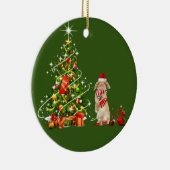 Konijn met Petten kerstmis Keramisch Ornament (Rechts)