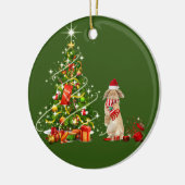 Konijn met Petten kerstmis Keramisch Ornament (Links)