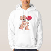 Konijn met rode Rose Hoodie (Voorkant)