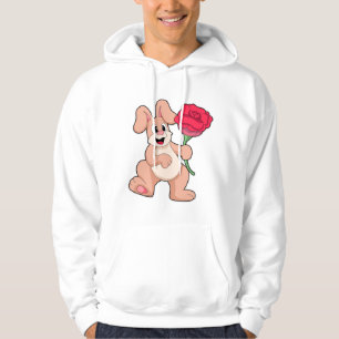 Konijn met rode Rose Hoodie