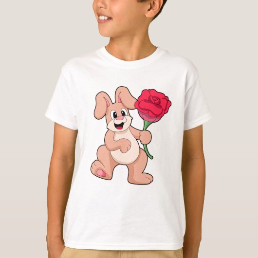 Konijn met rode Rose T-shirt (Voorkant)