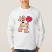 Konijn met rode Rose T-shirt (Voorkant)