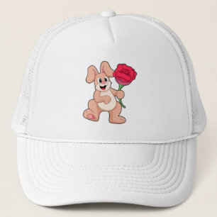 Konijn met rode Rose Trucker Pet