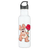 Konijn met rode Rose Waterfles (Voorkant)