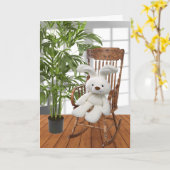 Konijn met rolstoel kaart (Gele Bloem)