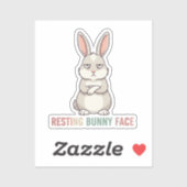 Konijn met rustend gezicht Funny Grumpy Konijn Sar Sticker (Vel)