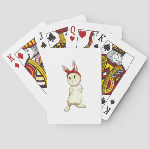 Konijn met sjaal pokerkaarten
