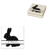 Konijn met Stippen Monogram Terugadres Rubberstempel (Gestempeld)