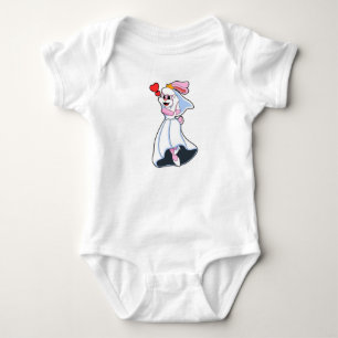 Konijn met trouwjurk & Kroon Romper