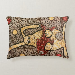 Konijn met visstoffencollage accent kussen