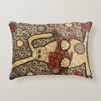 Konijn met visstoffencollage accent kussen