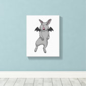 Konijn met vleugelvleugel canvas afdruk (Insitu (Houten vloer))