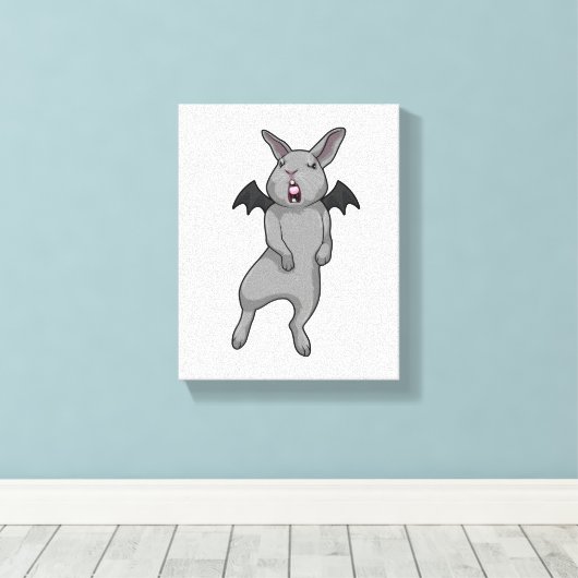 Konijn met vleugelvleugel canvas afdruk (Insitu (Houten vloer))