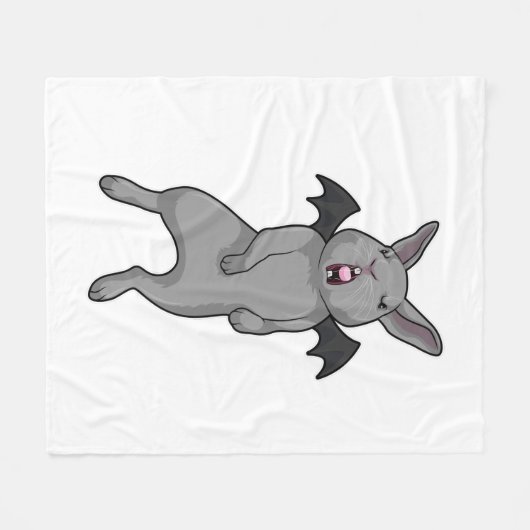 Konijn met vleugelvleugel fleece deken (Voorkant (Horizontaal))