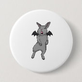 Konijn met vleugelvleugel ronde button 7,6 cm (Voorkant)