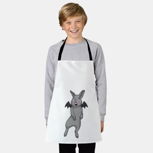 Konijn met vleugelvleugel schort (Gedragen)