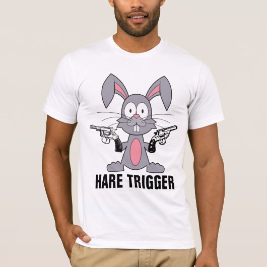 KONIJN MET WAPENS, HAZE TRIGGER T-SHIRTS (Voorkant)