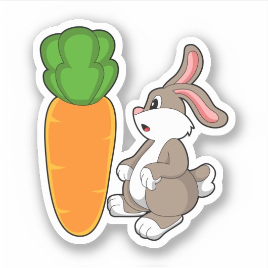 Konijn met wortel (2).PNG Sticker (Voorkant)