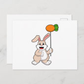 Konijn met wortel als ballon.PNG Briefkaart (Voorkant / Achterkant)