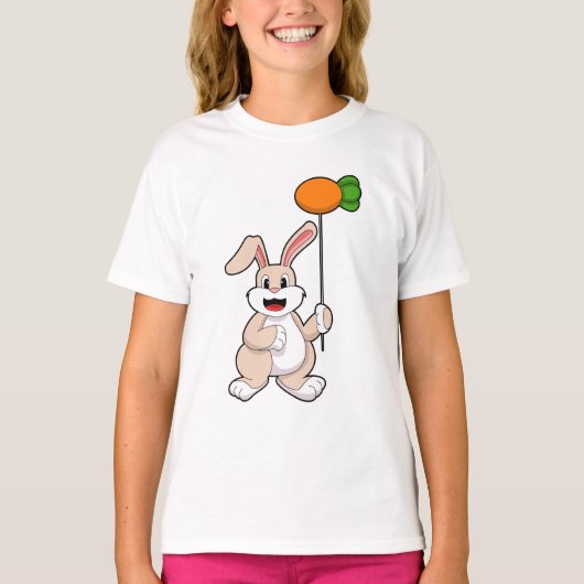 Konijn met wortel als ballon.PNG T-shirt (Voorkant)