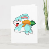 Konijn met wortel als raket kaart (Voorkant)