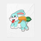 Konijn met wortel als Rocket Fleece Deken (Voorkant)