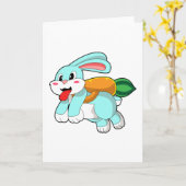 Konijn met wortel als Rocket Kaart (Gele Bloem)