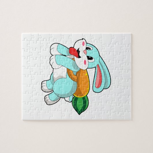 Konijn met wortel als Rocket Legpuzzel (Horizontaal)