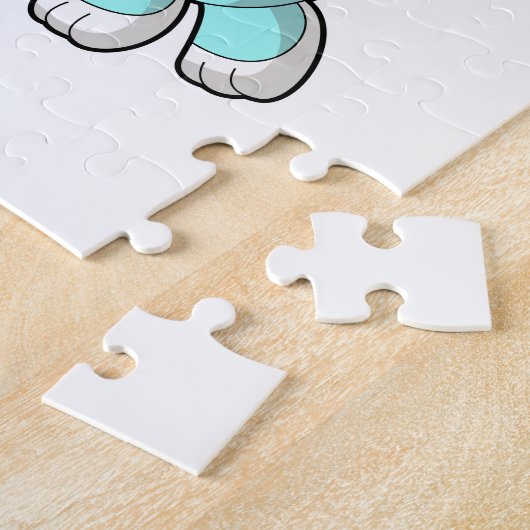 Konijn met wortel als Rocket Legpuzzel (Zijkant)