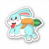 Konijn met wortel als Rocket Sticker (Voorkant)