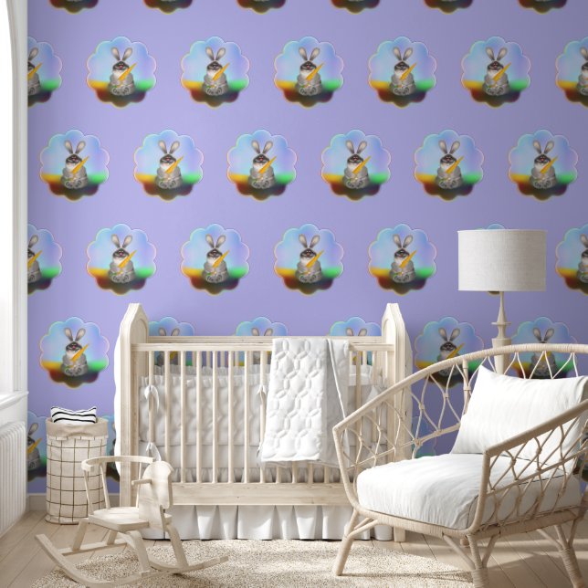 Konijn met wortel behang (Kinderen)