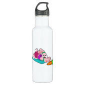 Konijn met wortel bij Yoga op Yoga mat Waterfles (Voorkant)