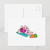 Konijn met wortel bij yoga op yogamat briefkaart (Voorkant / Achterkant)
