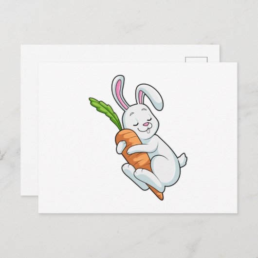 Konijn met wortel briefkaart (Voorkant / Achterkant)