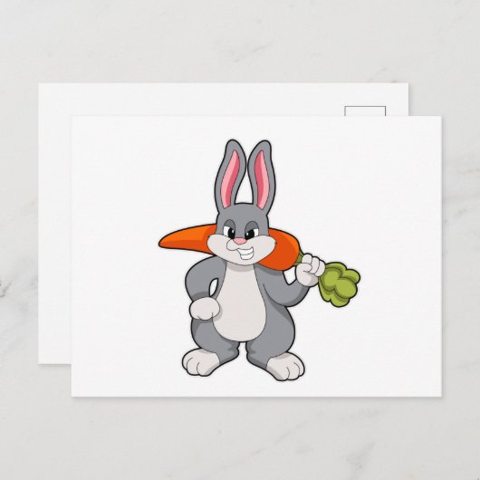 Konijn met wortel briefkaart (Voorkant / Achterkant)