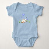 Konijn met wortel Cartoon Tekening Romper (Voorkant)