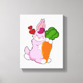 Konijn met wortel en hart canvas afdruk (Voorkant)
