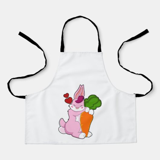 Konijn met wortel en hart schort (Voorkant)