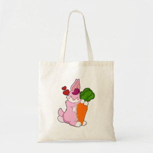 Konijn met wortel en hart tote bag