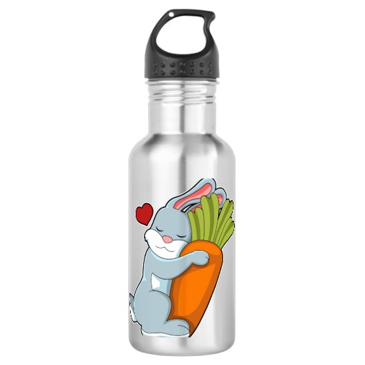 Konijn met wortel en hart waterfles (Voorkant)
